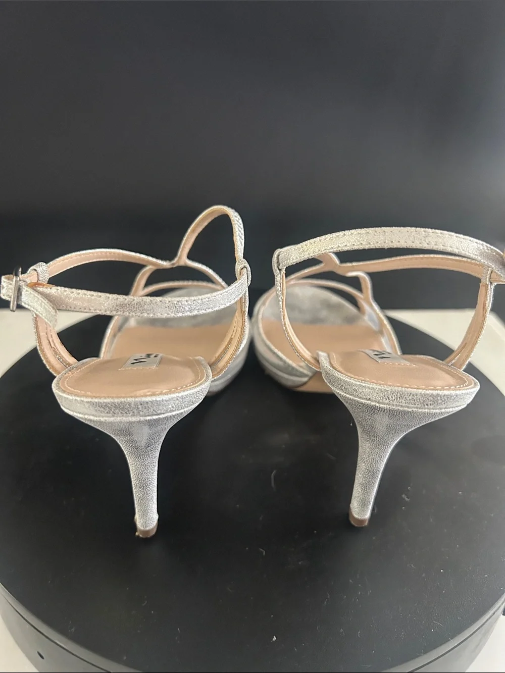 Nina Silver Glitter Strappy Heels